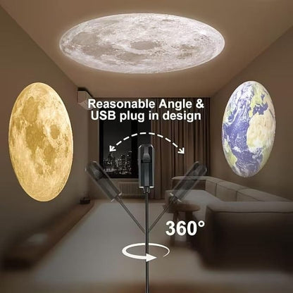 USB Ceiling Moon Earth Projection Atmosphere Light Starry Sky Lamp Night Light Romantic Bedroom Decoration Projector